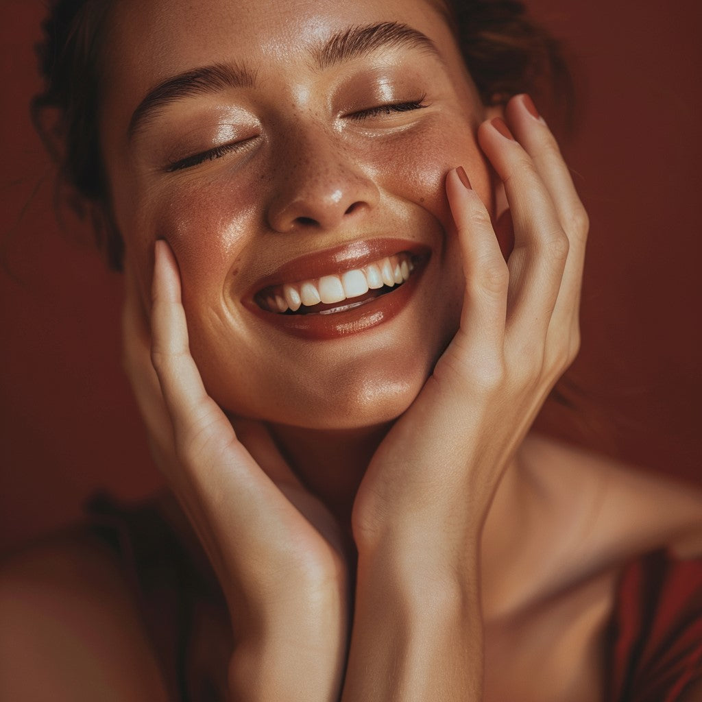 ragazza dal look semplice e fresco con un colore marrone sulle unghie